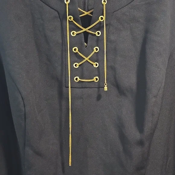 Ellen Tracy Black Dress with Gold Accents - Picture 5 of 16